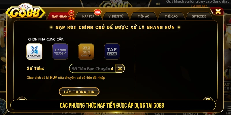 GO88 Farm - Link Tải Go88 Chính Thức Cập Nhật Mới Nhất Các phương thức nạp tiền tại GO88